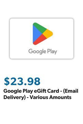 Sam's Club Google play egift card - (email delivery) - various amounts offer