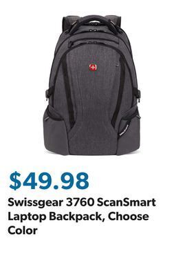 Sam's Club Swissgear 3760 scansmart laptop backpack, choose color offer