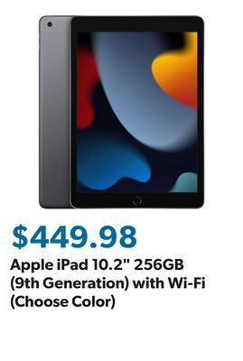 Sam's Club Apple ipad 10.2 256gb (9th generation) with wi-fi (choose color) offer