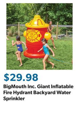 Sam's Club Bigmouth inc. giant inflatable fire hydrant backyard water sprinkler offer