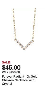 Kohl's Forever radiant 10k gold chevron necklace with crystal offer