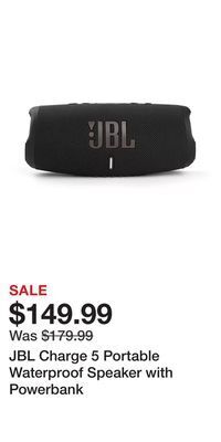 Kohl's Jbl charge 5 portable waterproof speaker with powerbank offer