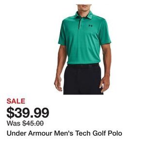 Dick's Sporting Goods Under armour men's tech golf polo offer