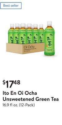 Walmart Ito en oi ocha unsweetened green tea offer