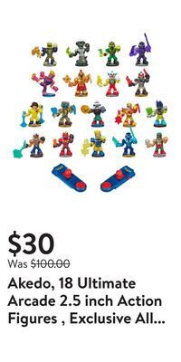 Walmart Akedo, 18 ultimate arcade 2.5 inch action figures , exclusive all star collector pack, boys, ages 6+ offer