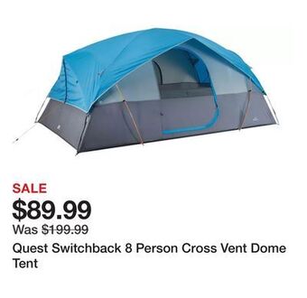 Dick's Sporting Goods Quest switchback 8 person cross vent dome tent offer