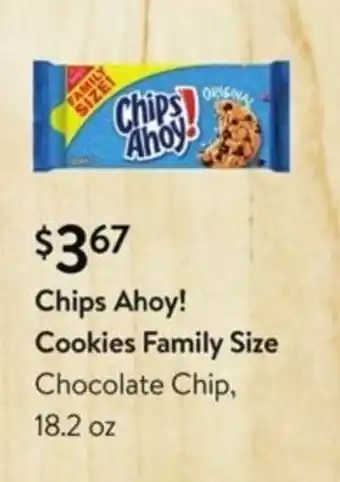 Walmart Chips Ahoy! Cookies Family Size Chocalate Chip, 18.2 oz offer
