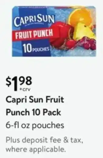 Walmart Capri Sun Fruit Punch offer