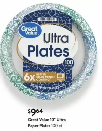 Walmart Great Value 30" Ultra Paper Plates offer