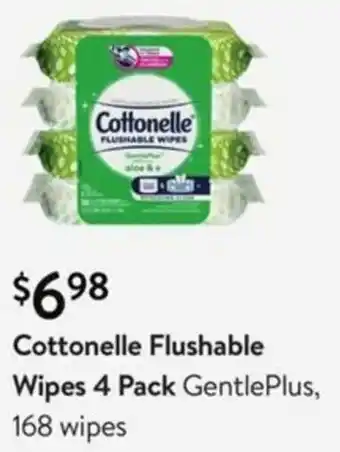 Walmart Cottonelle Flushable Wipes 4 Packs offer