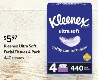 Walmart Kleenex Ultra Soft Facial Tissues 4 Packs offer