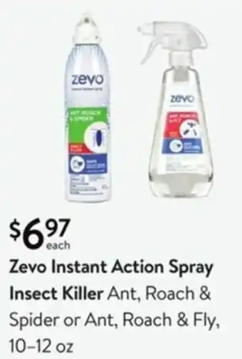 Walmart Zevo Instant Action Spray Insect Killer 10-12 oz offer