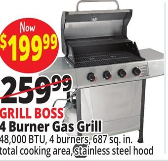 Ocean State Job Lot Grill boss 4-burner gas grill offer