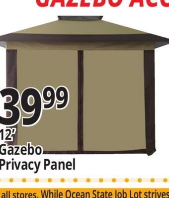 Ocean State Job Lot Gazebo privacy single panel with center zipper, 12' offer