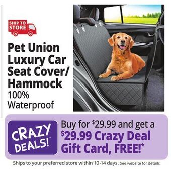 Ocean State Job Lot Pet union car seat cover/hammock for dogs, black offer