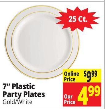Ocean State Job Lot 7 plastic party plates offer