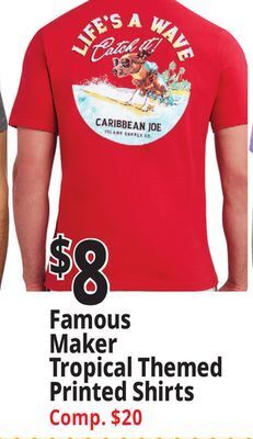 Ocean State Job Lot Famous maker tropical themed printed shirts offer