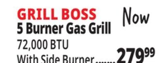 Ocean State Job Lot Grill boss 5-burner gas grill with side burner offer
