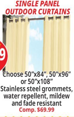 Ocean State Job Lot Single panel outdoor curtains offer
