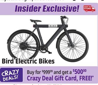 Ocean State Job Lot Bird electric bikes offer