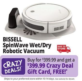 Ocean State Job Lot Bissell spinwave wet/dry robotic vacuum offer