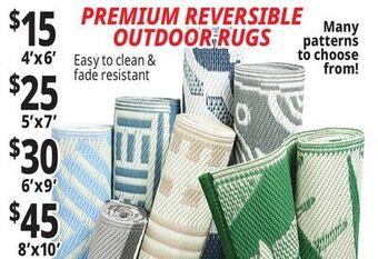 Ocean State Job Lot Premium reversible outdoor rugs offer