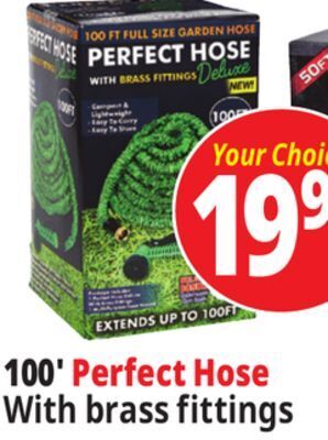 Ocean State Job Lot 100' perfect hose with brass fittings offer