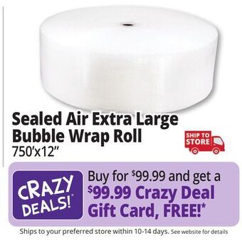 Ocean State Job Lot Sealed air extra large 750 ft. bubble wrap roll offer