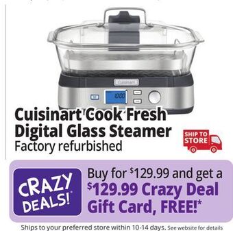 Ocean State Job Lot Cuisinart cook fresh digital glass steamer (certified refurbished) offer