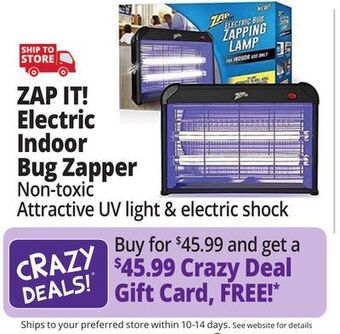 Ocean State Job Lot Zap it electric indoor bug zapper offer