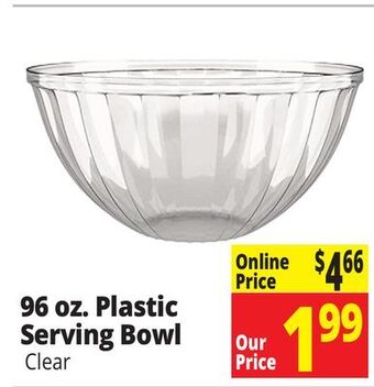 Ocean State Job Lot 96 oz. plastic serving bowl offer