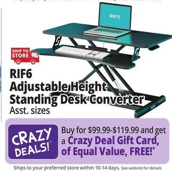 Ocean State Job Lot Rif6 adjustable height standing desk converter offer