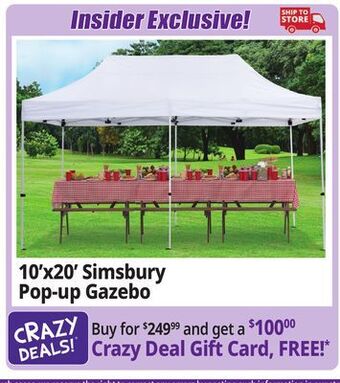 Ocean State Job Lot Simsbury 10' x 20' one-touch pop-up gazebo offer