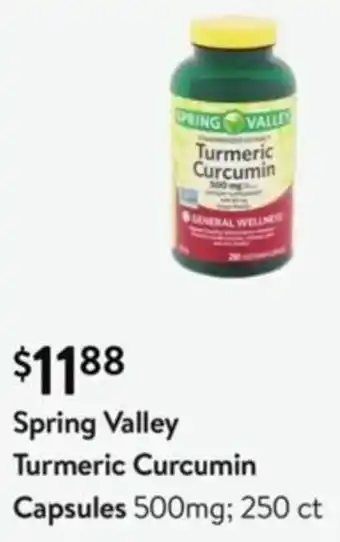 Walmart Spring Valley Turmeric Curcumin Capsules 500mg offer