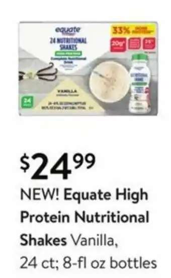 Walmart Equate High Protein Nutritional Shakes Vanilla offer