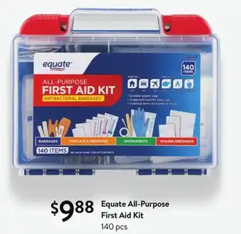 Walmart Equate All-Purpose Firts Aid Kit 140 pcs offer