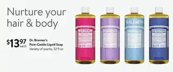 Walmart Dr. Bronner's Pure-Castile Liquid Soap 32 oz offer