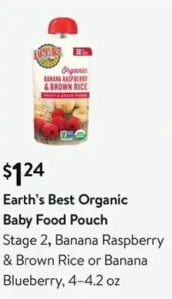 Walmart Earth's Best Organic Baby Food Pouch 4-4.2 oz offer