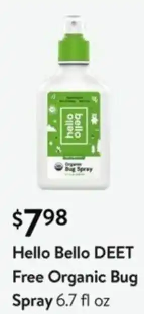 Walmart Hello Bello DEET Free Organic Bug Spray offer