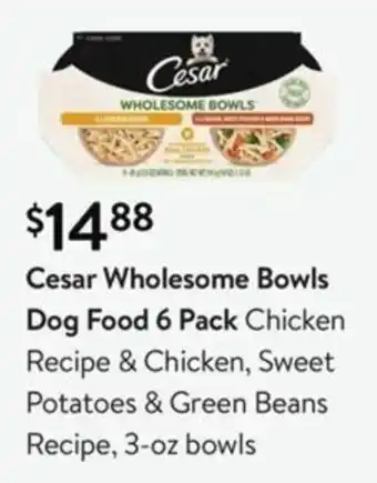 Walmart Cesar Wholesome Bowls Dog Food offer