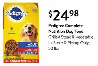 Walmart Pedigree Complete Nutrition Dog Food offer