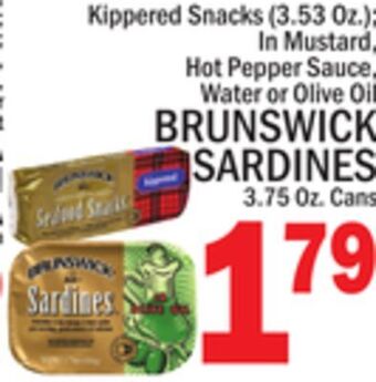 C Town Brunswick sardines 3.75 oz. cans offer