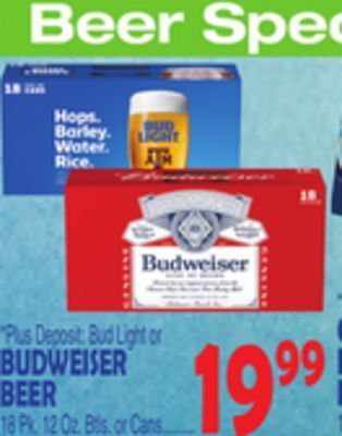Bravo Supermarkets Budweiser beer offer