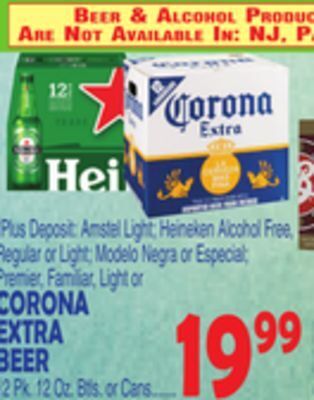 Bravo Supermarkets Corona extra beer offer