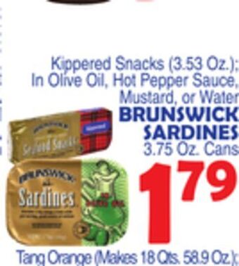 Bravo Supermarkets Brunswick sardines 3.75 oz. cans offer