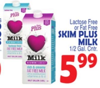 Bravo Supermarkets Skim plus milk offer
