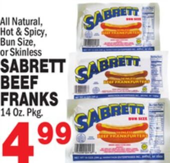 Bravo Supermarkets Sabrett beef beef franks offer