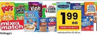 ACME Kellogg's corn pops 10 oz., apple jacks 10.1-10.5 oz., krave 10.5-11.4 oz., corn flakes 9.6 oz., crispix 8.7 oz., cinnabon ro offer