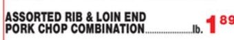 Bravo Supermarkets Rib & loin end pork chop combination offer