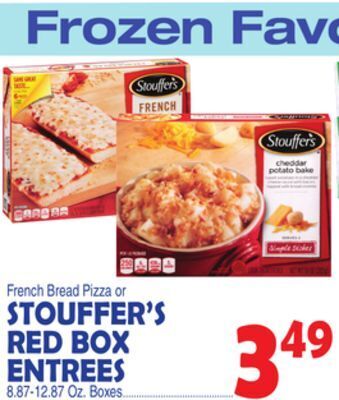 Bravo Supermarkets Stouffer's red box entrees offer
